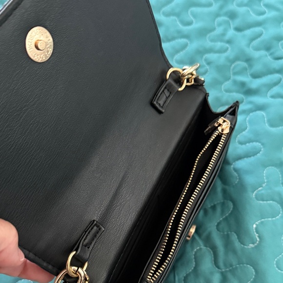 Bebe Quilted Black Crossbody with Gold Chain - Picture 5 of 5